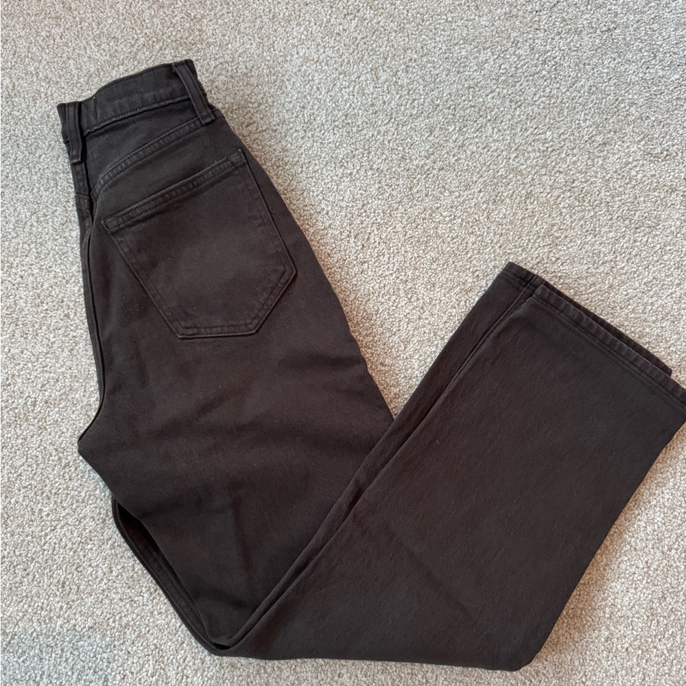Abercrombie & Fitch 90 straight ultra high rise brown